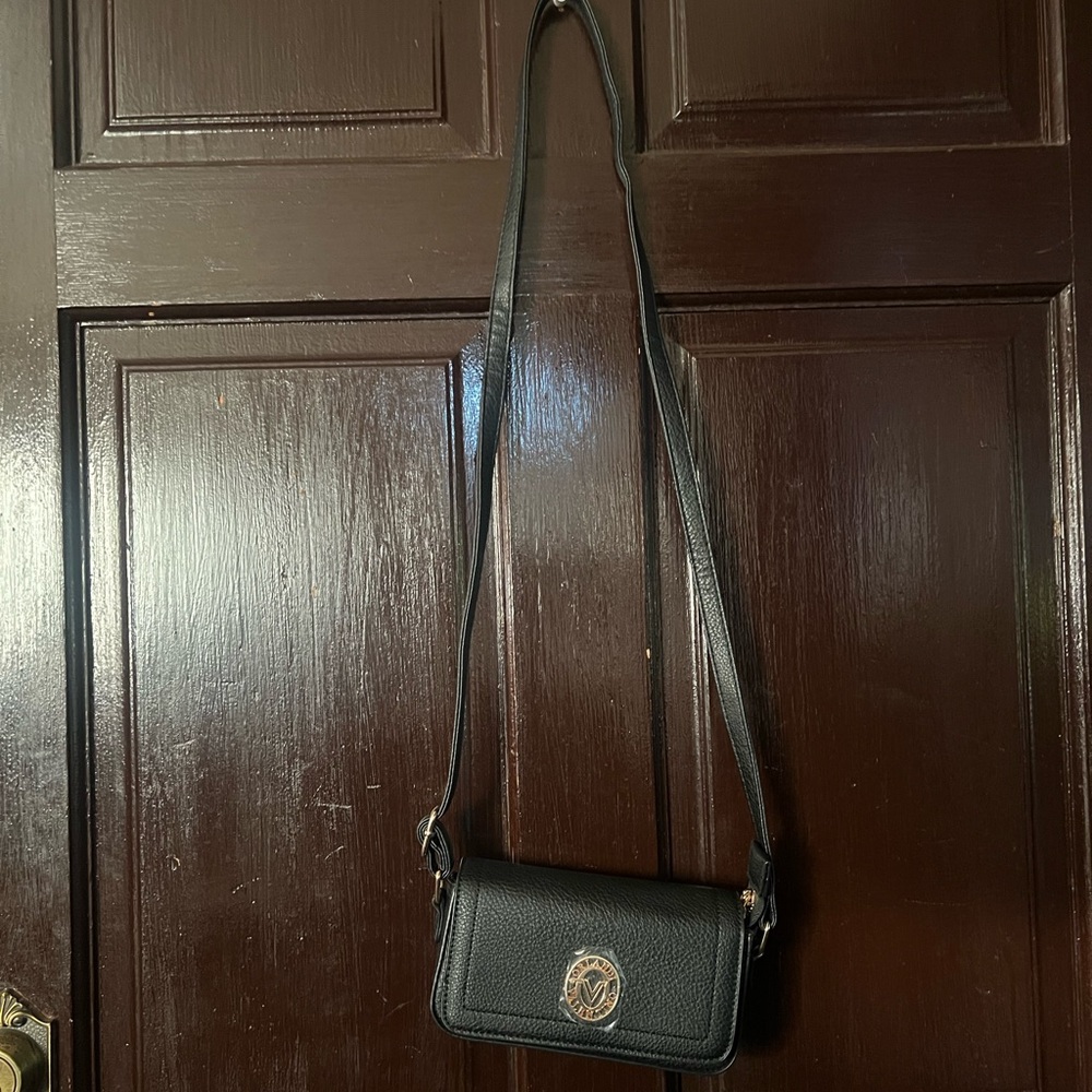 Valentino Orlandi Black and Gold Mini Crossbody Bag